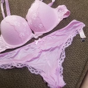 Victoria's Secret pink lace bra and panty nwt